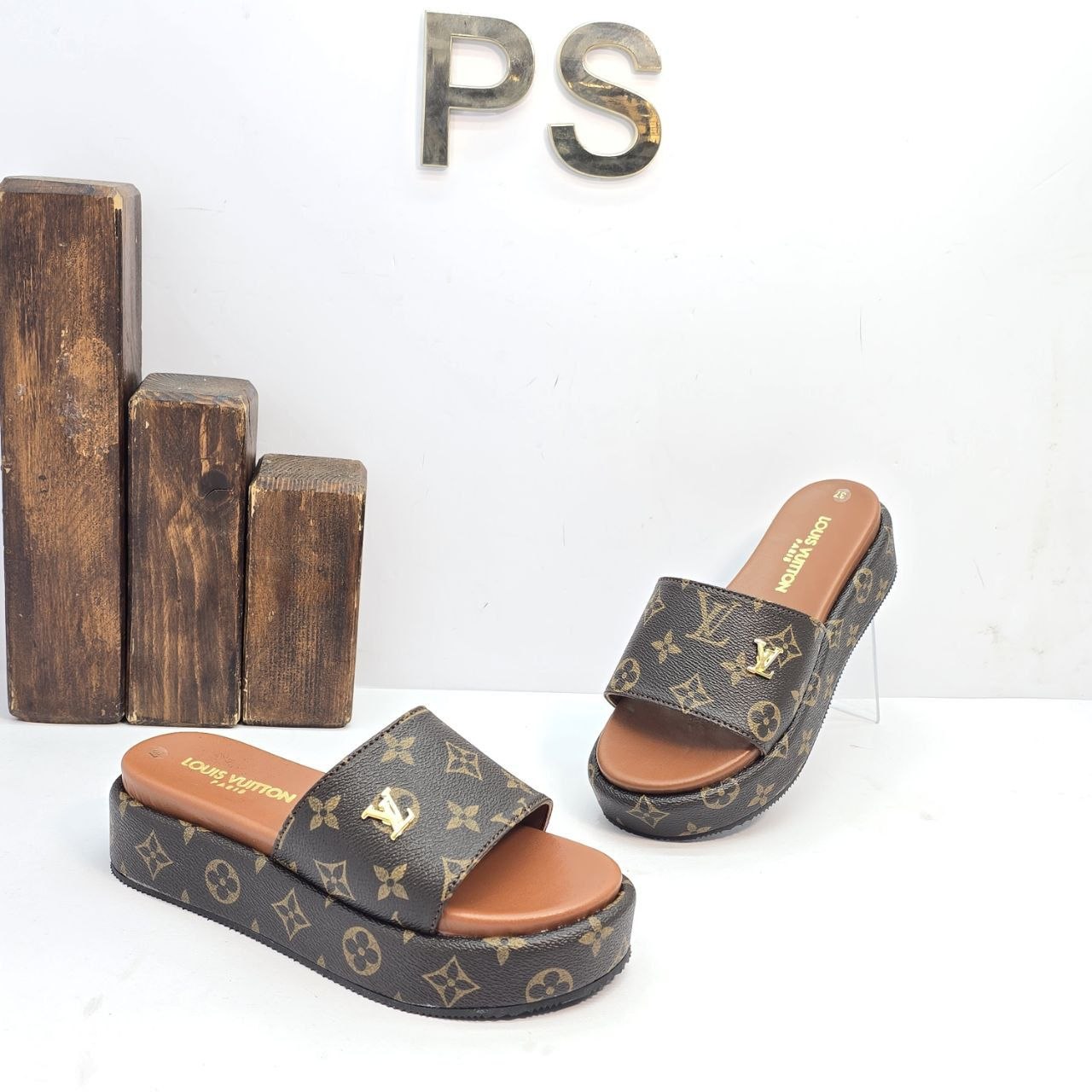 LV Monogram Platform Slides