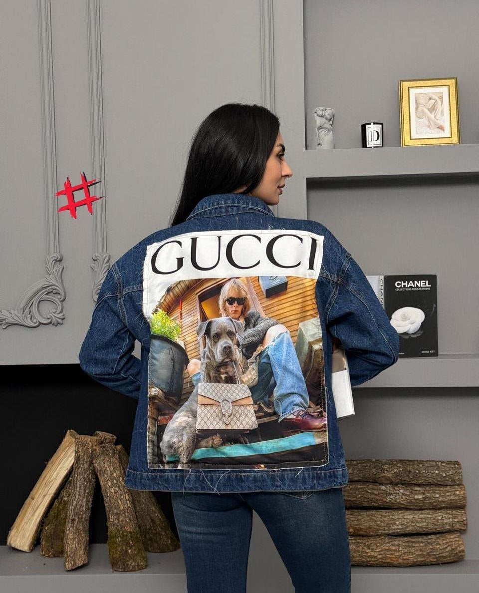 Denim Jacket Gucci Print