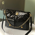 Chanel  Leather Flap Bag with Gold Chain